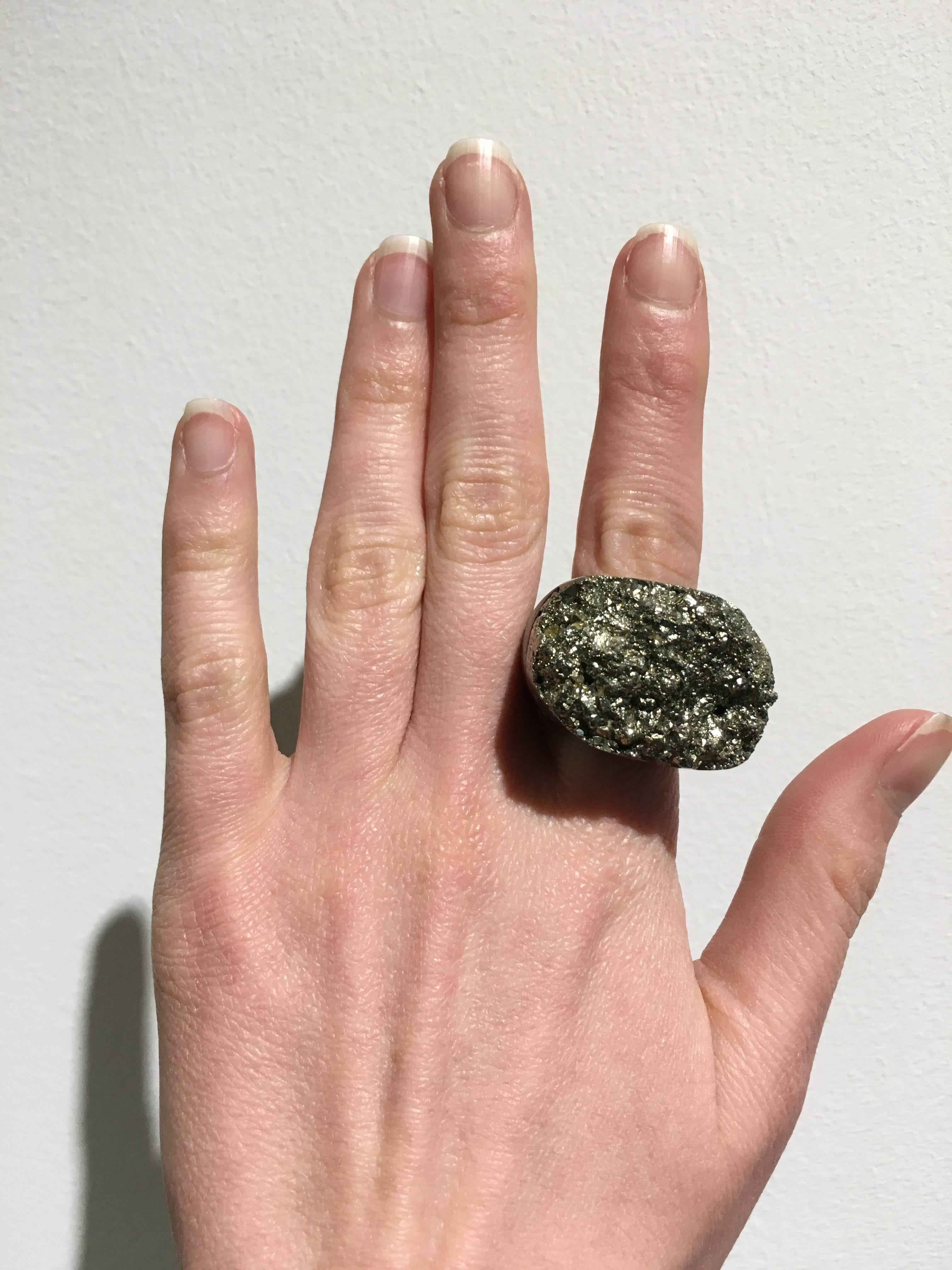 Colombian Pyrite and Horn Ring by Pulowi