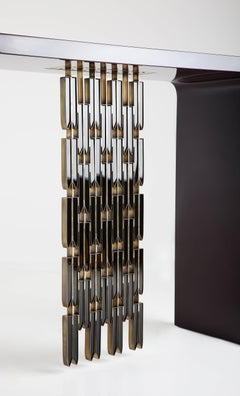 Lacquer, Bronze and Obsidian 'Black Hawk' Console by Gloria Cortina, 2016