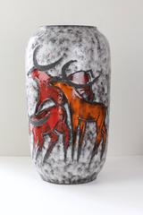 Monumental 20" Tall Bulls Vase with Lava Glaze by Scheurich