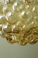 Large Pair of Amber Bubble Glass Pendant Lights by Helena Tynell for Limburg