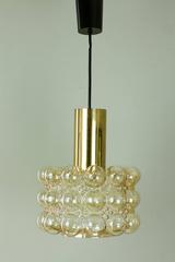Large Amber Bubble Glass Pendant Light by Helena Tynell for Glashütte Limburg