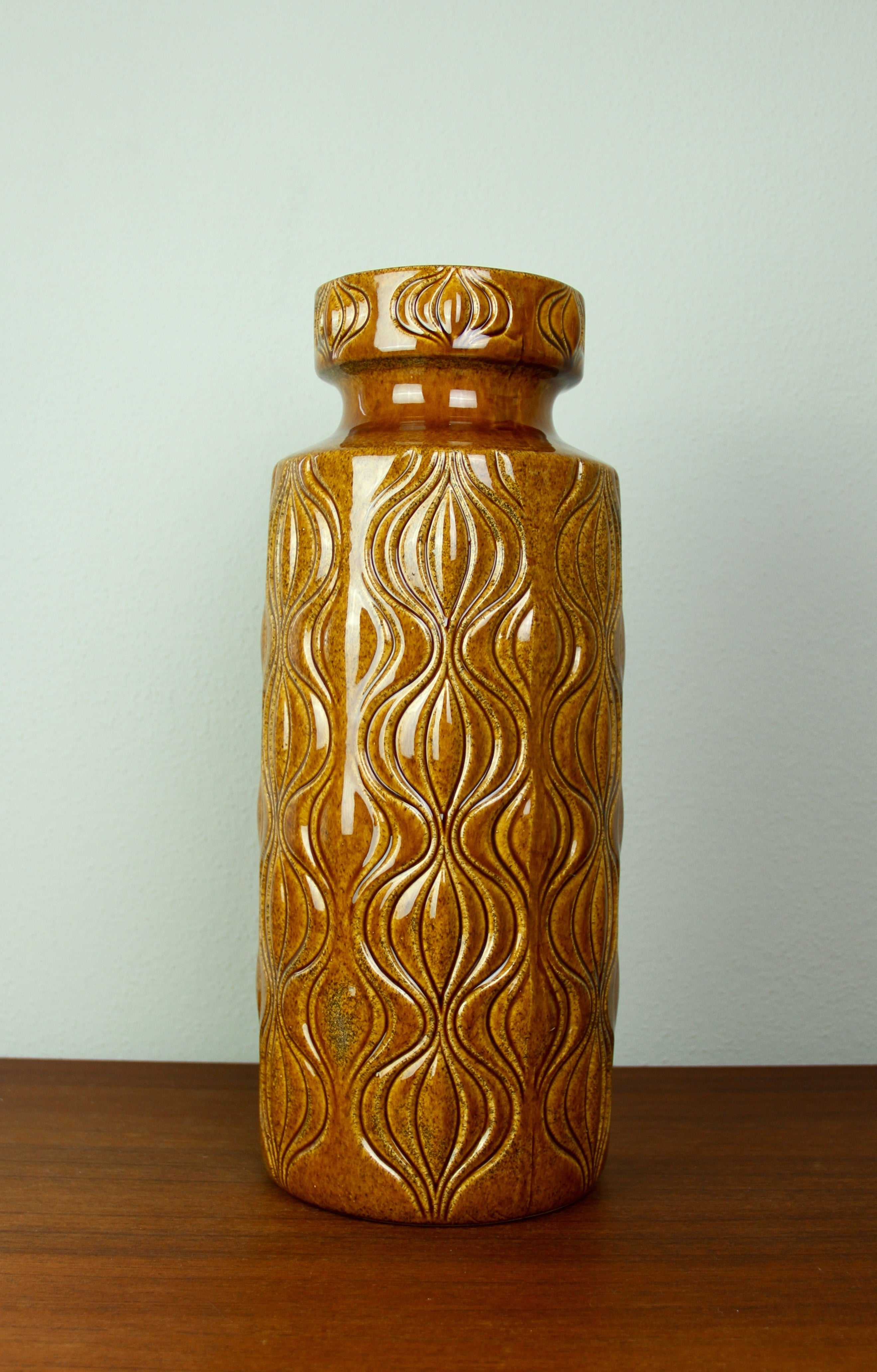 Large West German Floor Vase Amsterdam Deco By Scheurich Pottery