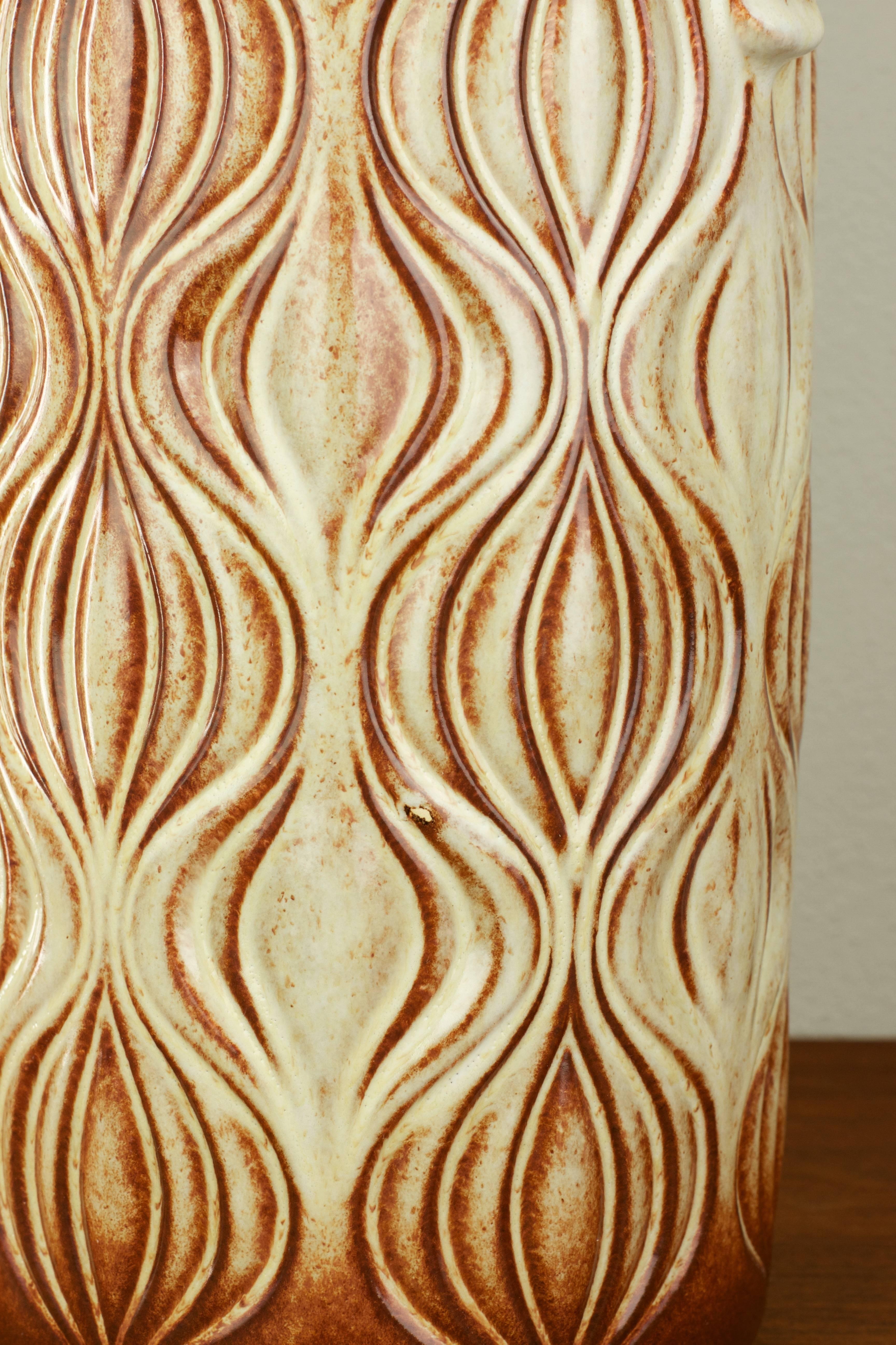 Large West German Floor Vase with 'Amsterdam' Deco by Scheurich, circa 1970s 1