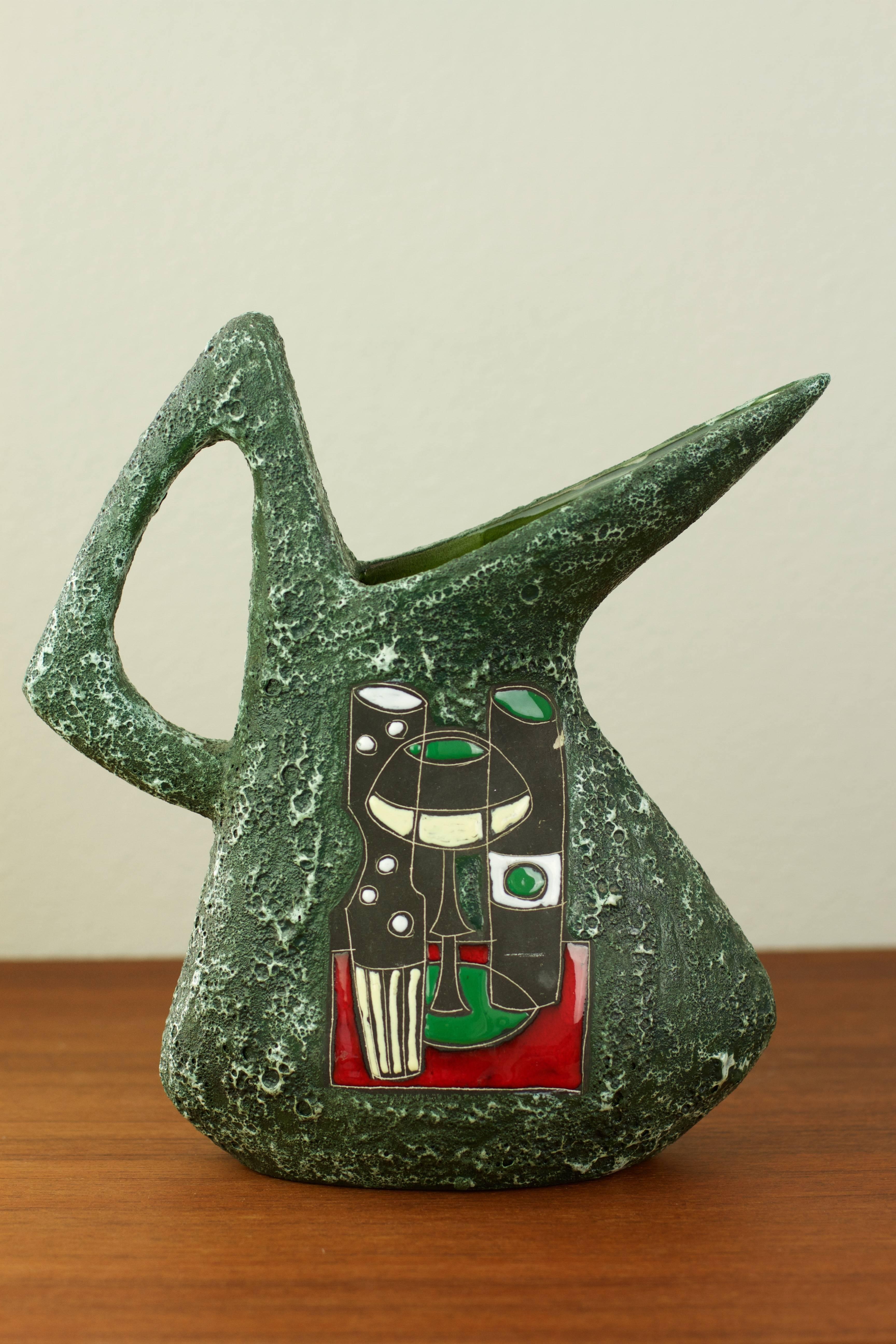 20th Century Stunning & Rare Ceramic San Marino Italian Art Pottery Watering Can / Jug / Vase