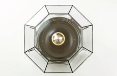 Large Geometric Black & Clear Glass Flush Mount Light by Limburg