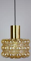 Extra Large Amber Bubble Glass Pendant Light by Helena Tynell for Limburg