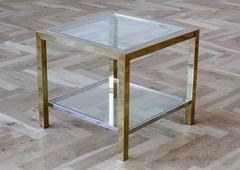 Mid-Century Modern Brass & Chrome Bicolor Side by Maison Jansen, circa 1970s