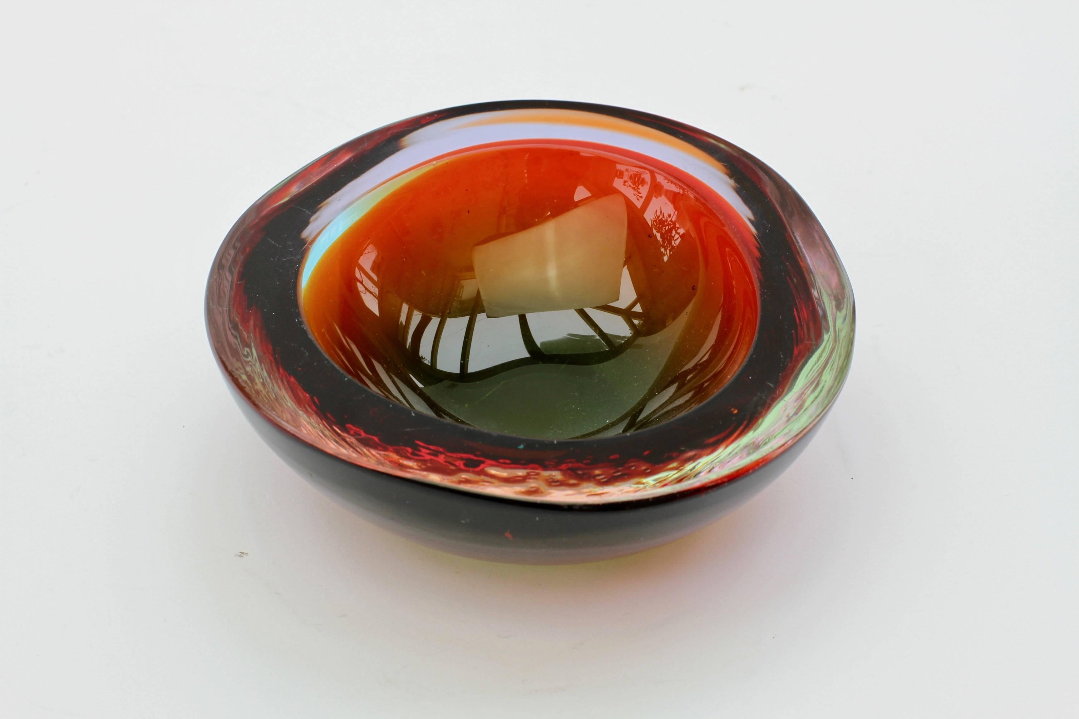 20th Century Colorful Italian Murano Glass Geode Bowl, circa 1960s