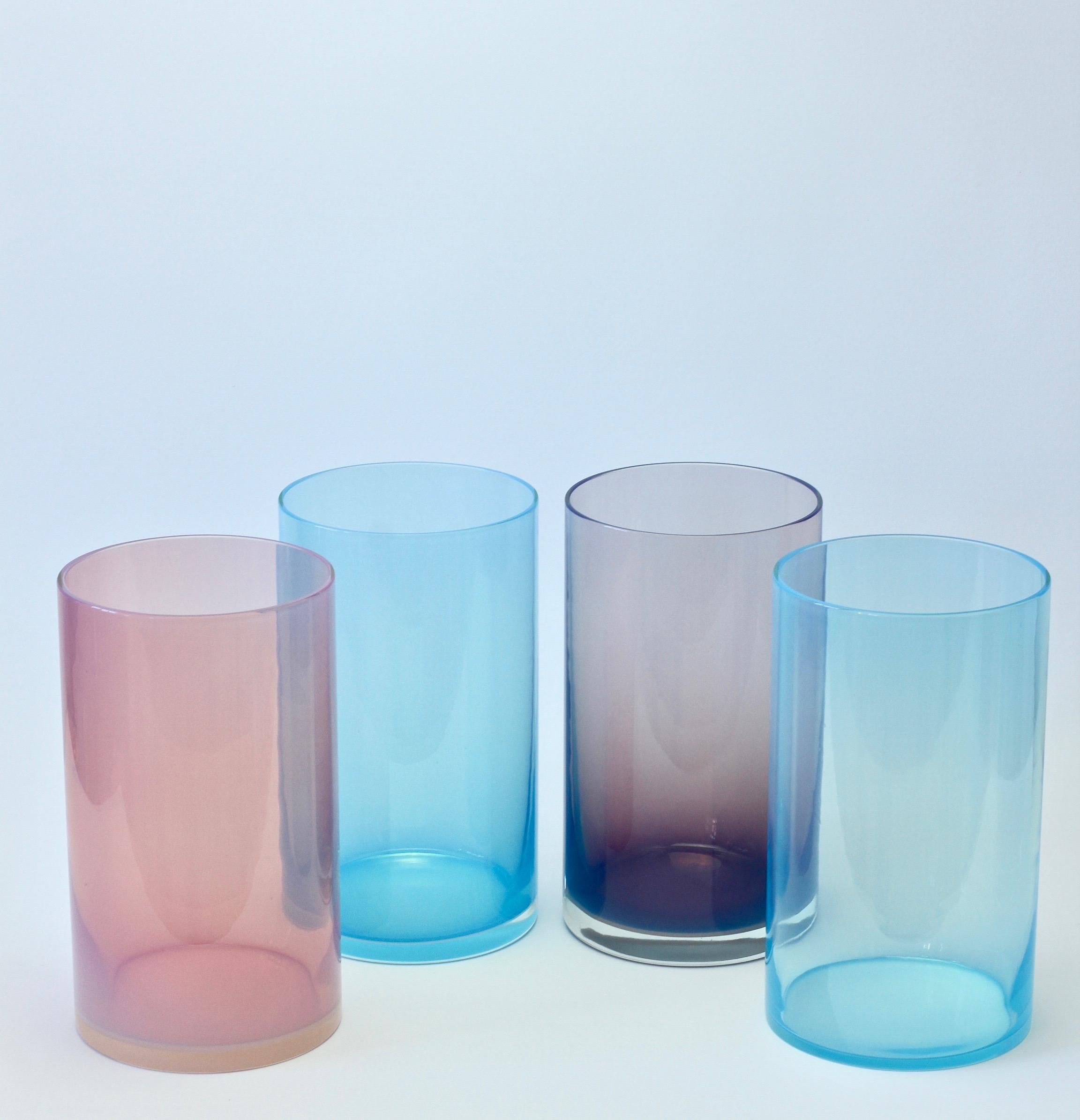 Mid-Century Modern Antonio da Ros for Cenedese Murano Glass Set of Vibrantly Colored Glass Vases For Sale