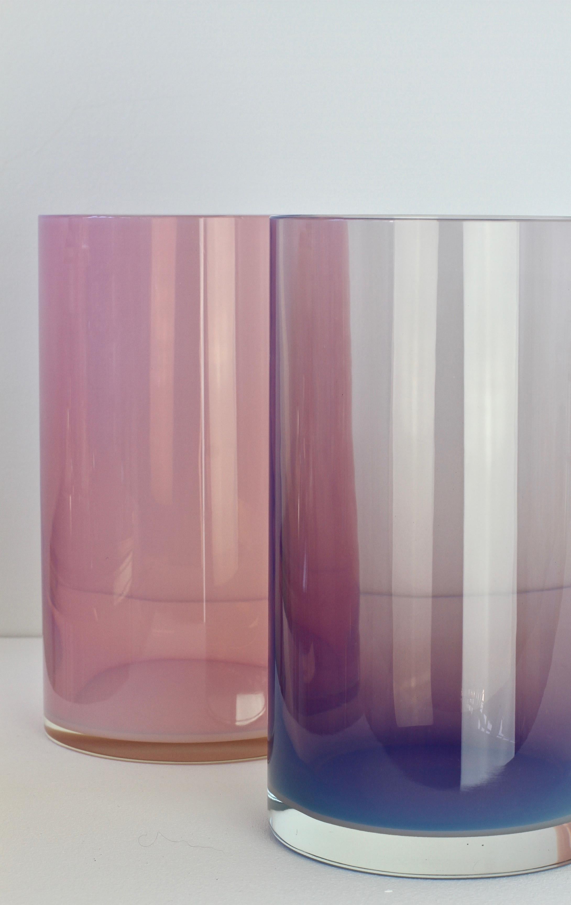 Italian Antonio da Ros for Cenedese Murano Glass Set of Vibrantly Colored Glass Vases For Sale