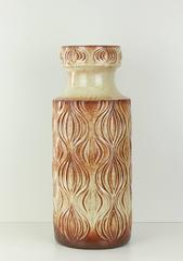 Large West German Floor Vase with 'Amsterdam' Deco by Scheurich, circa 1970s