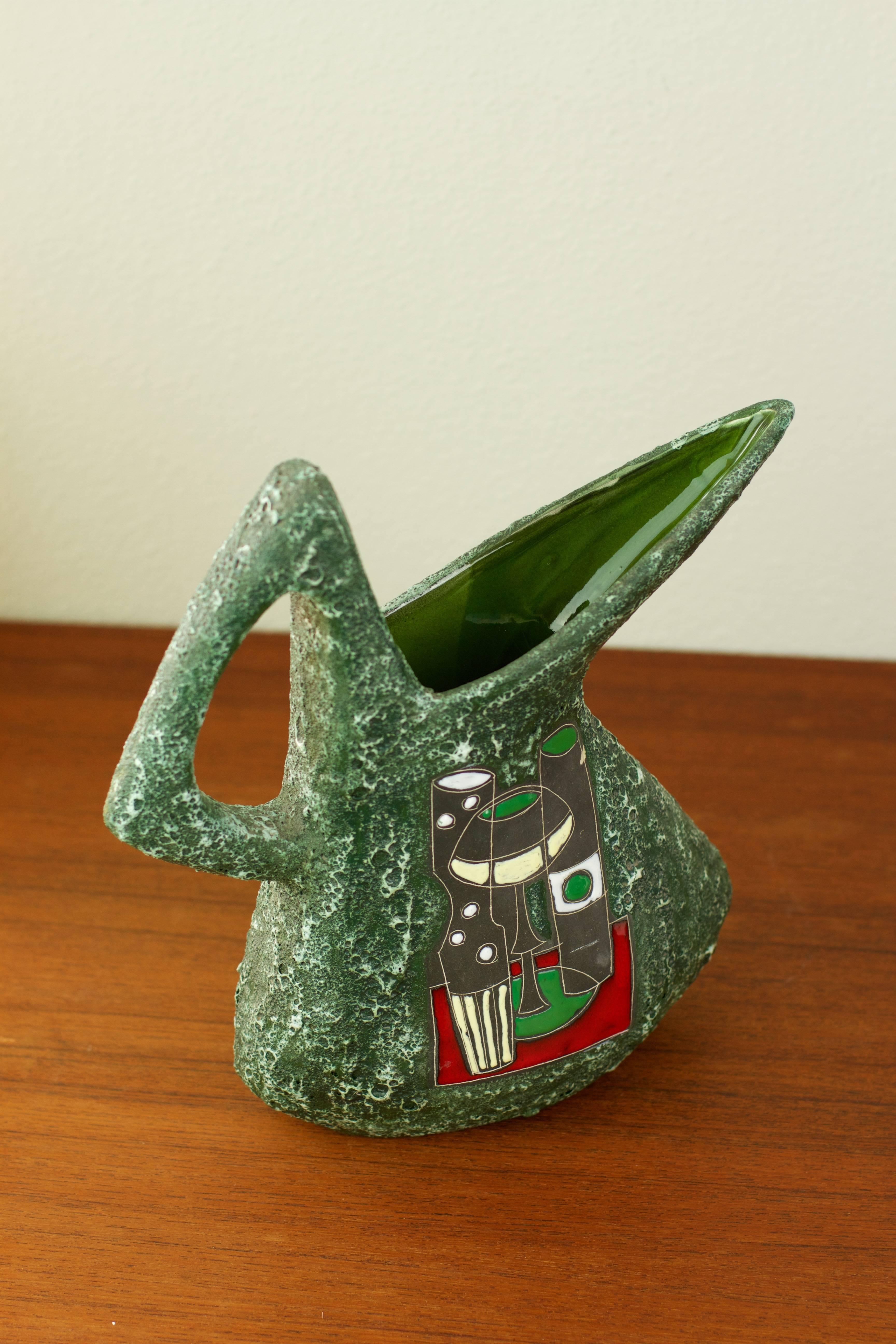 Stunning & Rare Ceramic San Marino Italian Art Pottery Watering Can / Jug / Vase 1