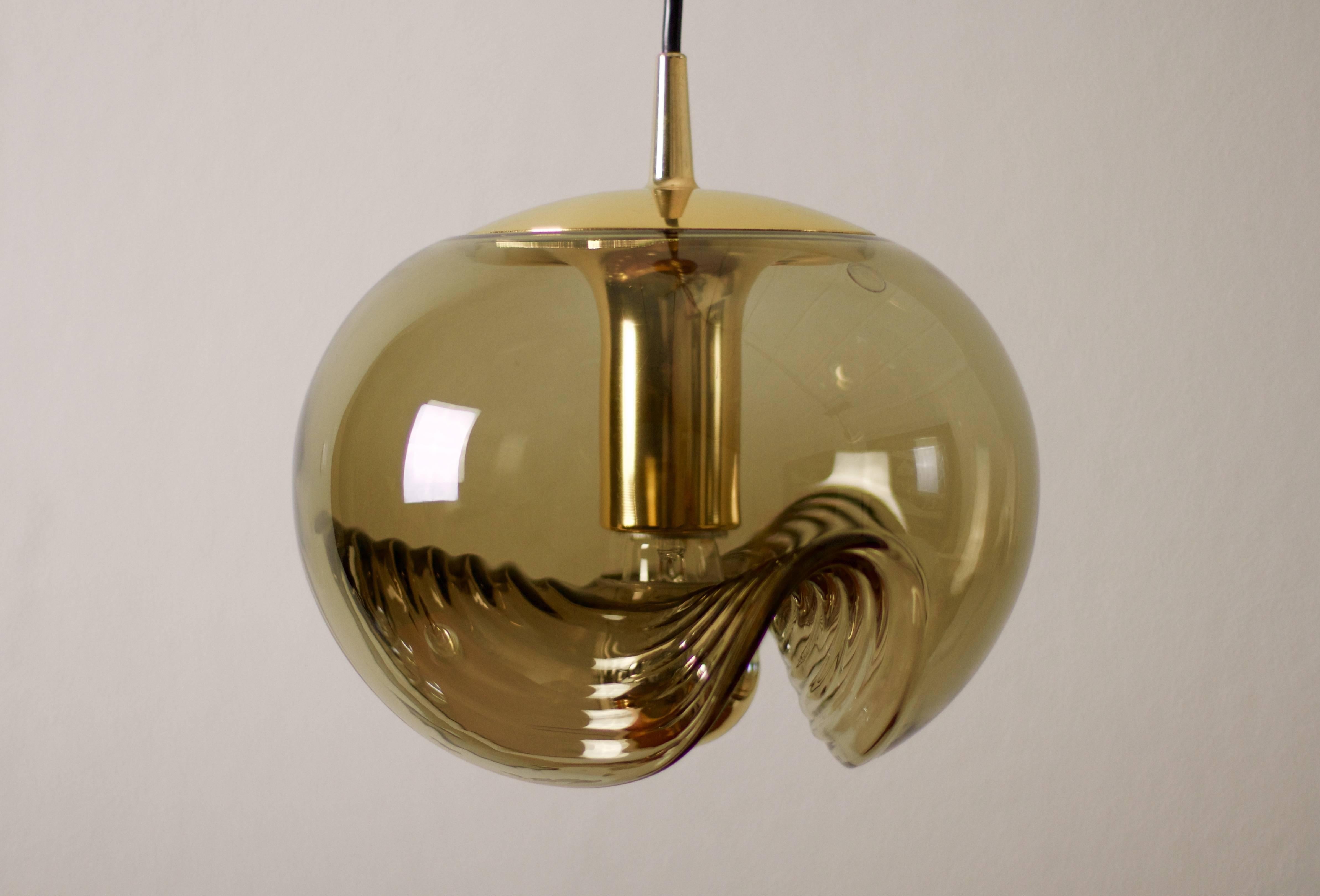 Mid-Century Modern Koch & Lowy Biomorphic Pendant Light Fixture for Peill & Putzler, Germany, 1970s