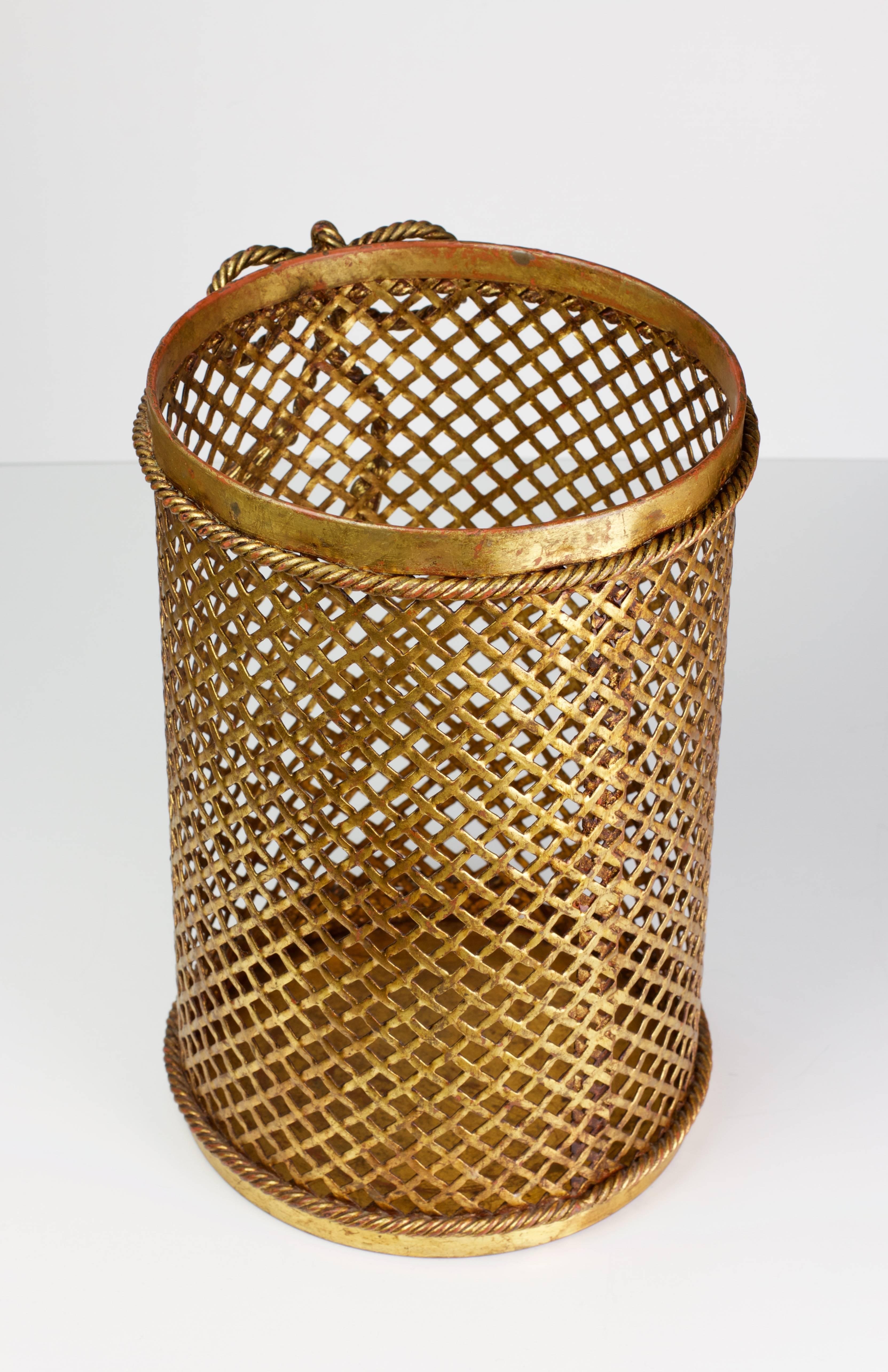 gold waste paper basket