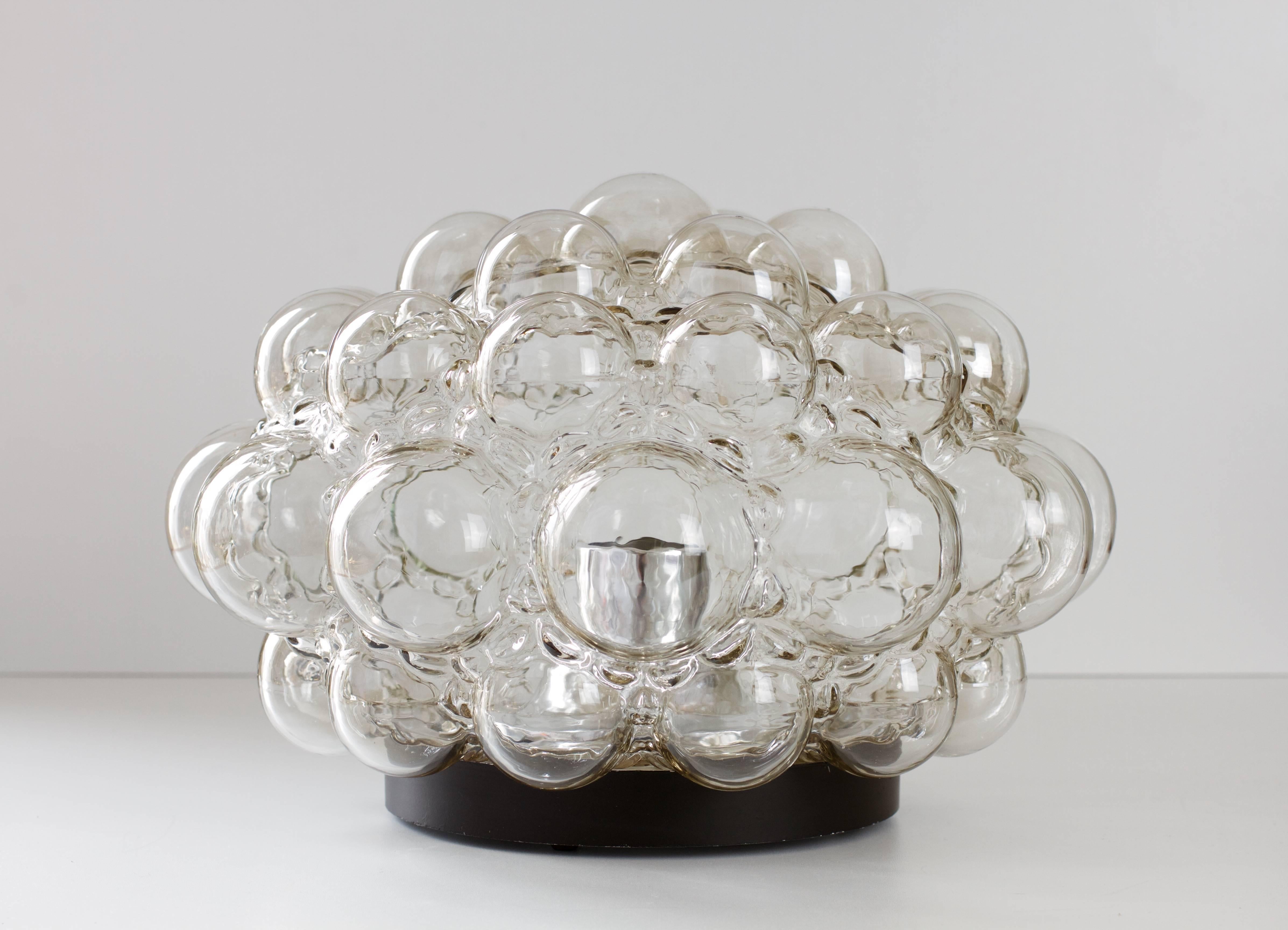 Mid-Century Modern Large Helena Tynell Smoked Bubble Glass Flush Mount Light for Limburg, 1960