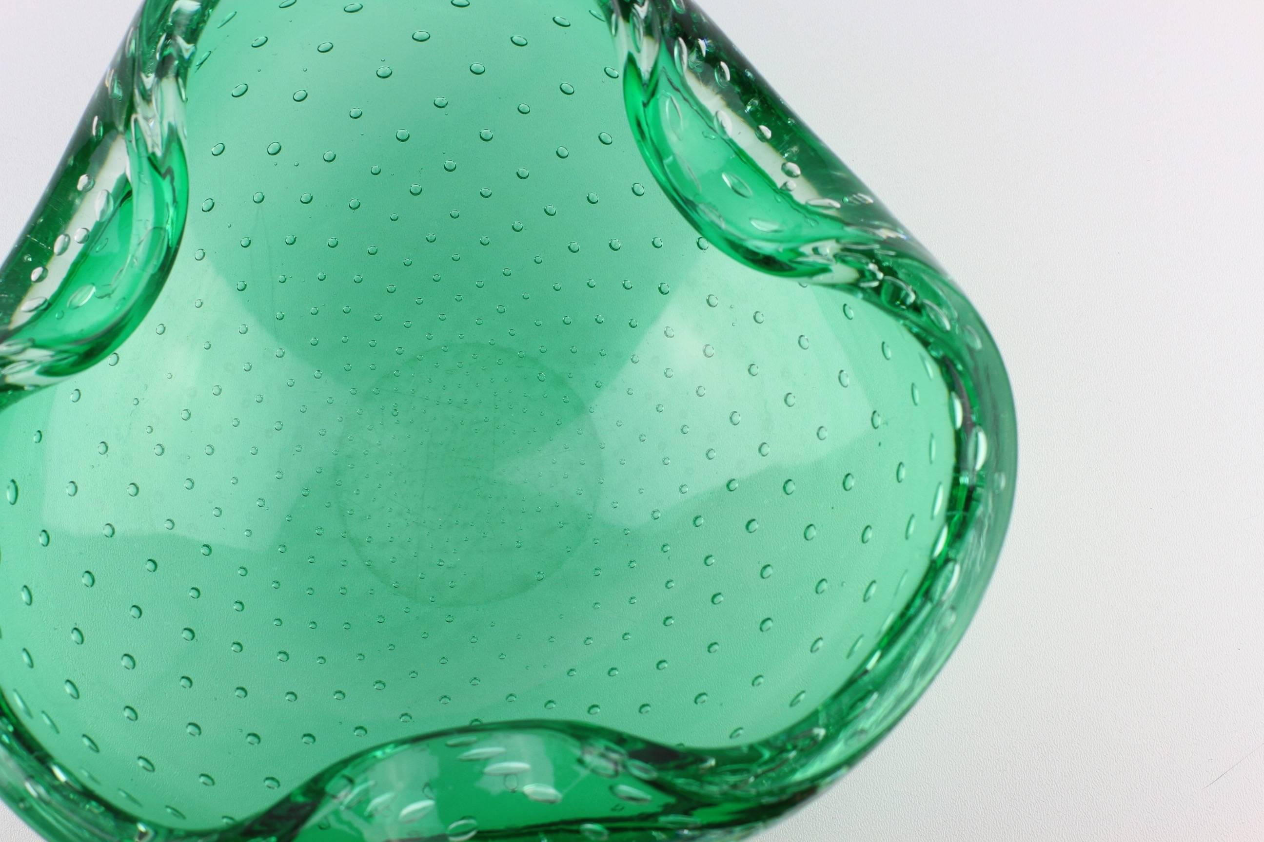 murano green glass bowl