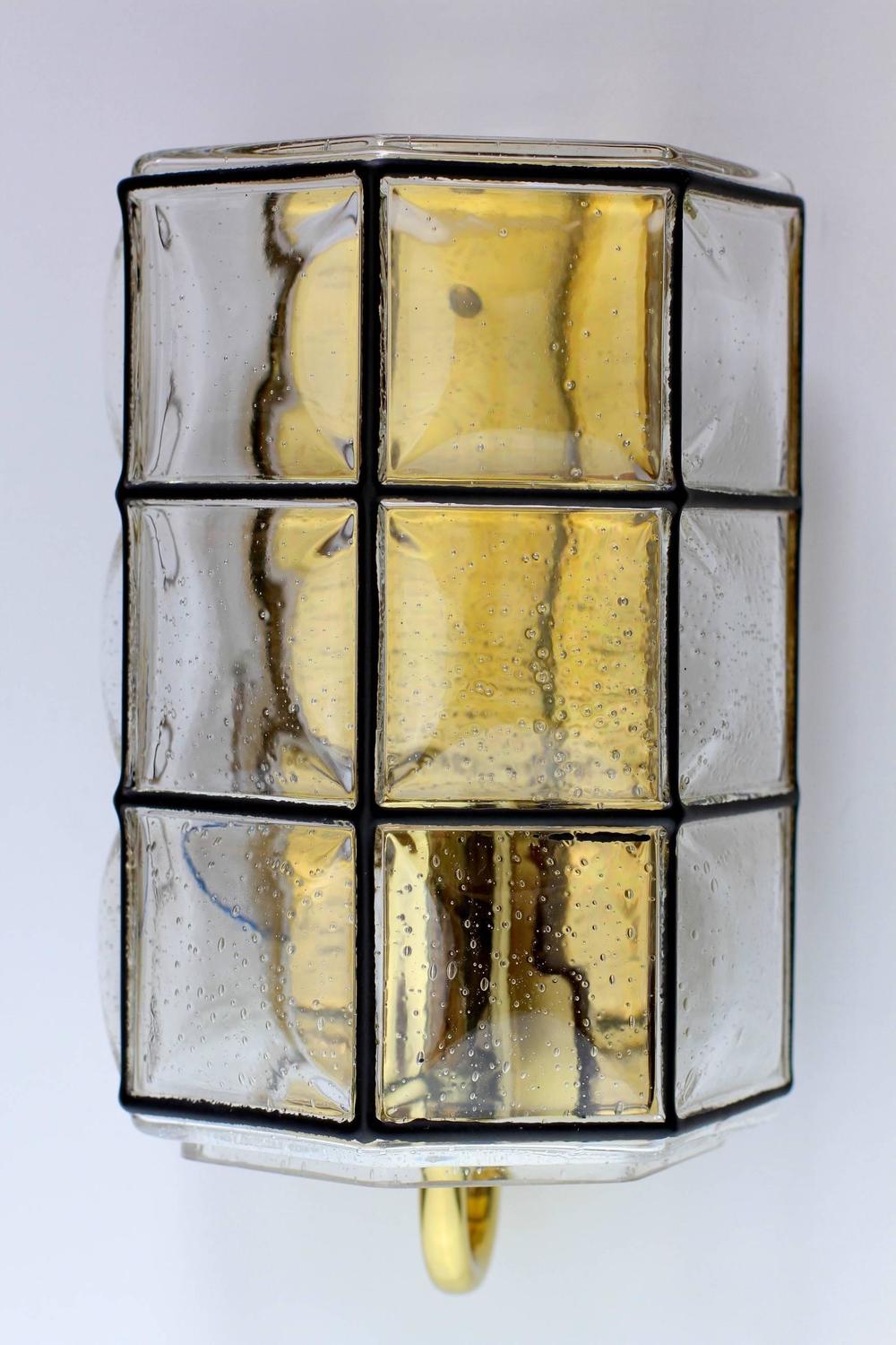 Seven Iron and Bubble Glass Wall Lights Sconces by Glashutte Limburg circa 1960 at 1stdibs