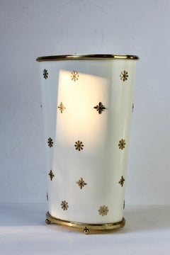 White Enamelled Brass Umbrella Stand by Vereinigte Werkstätten München c. 1955