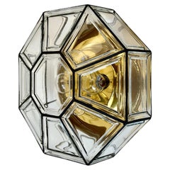 1 of 6 Limburg Vintage Extra Large Octagonal Iron & Clear Glass Flushmount Light