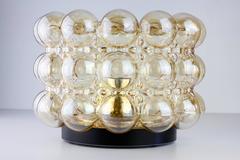 Pair of Amber Bubble Glass Flush Mount Light by Helena Tynell for Limburg, 1960s