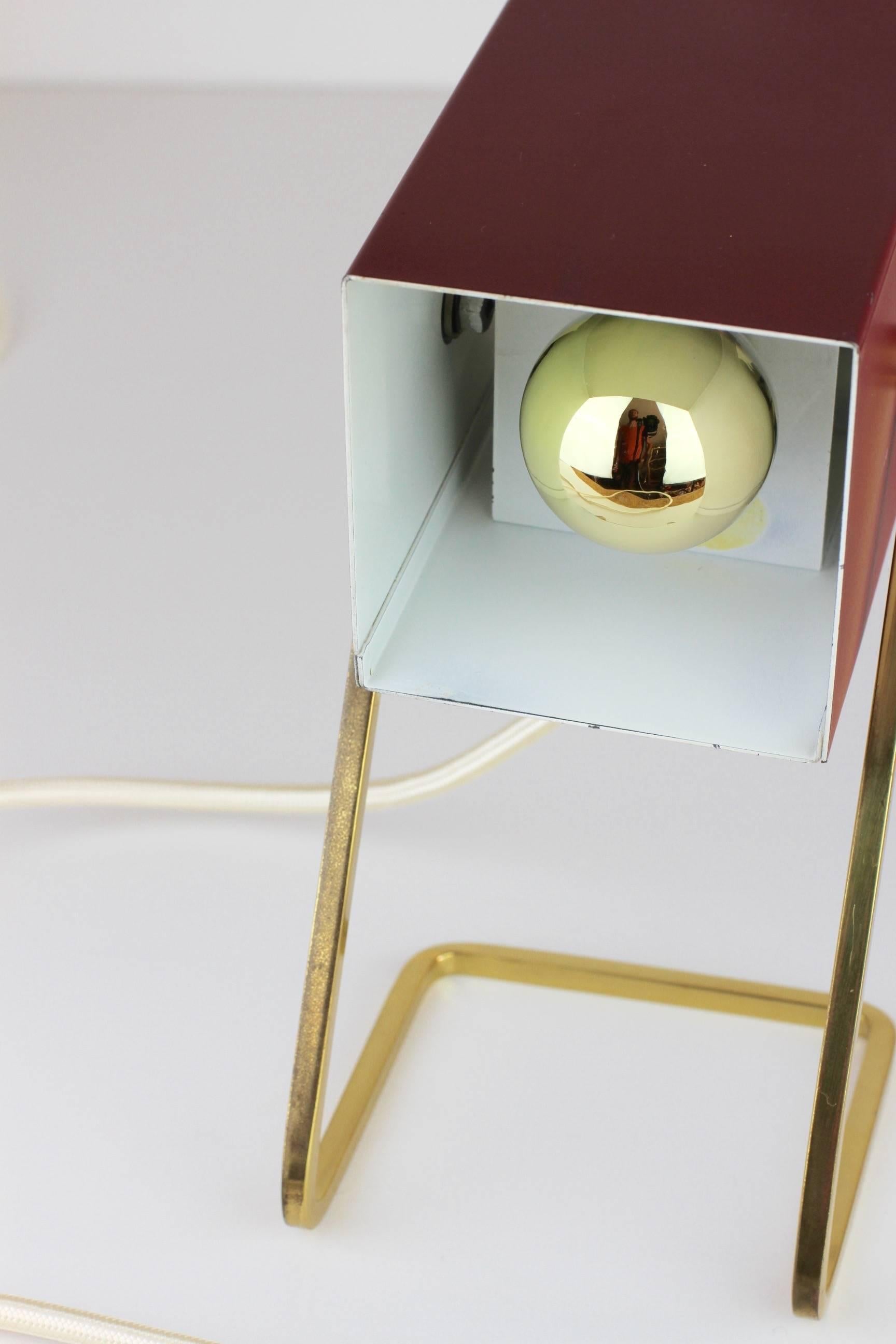 1950s German Minimalist Modernist Cube Table Lamp/Desk Light by Kaiser Leuchten 2