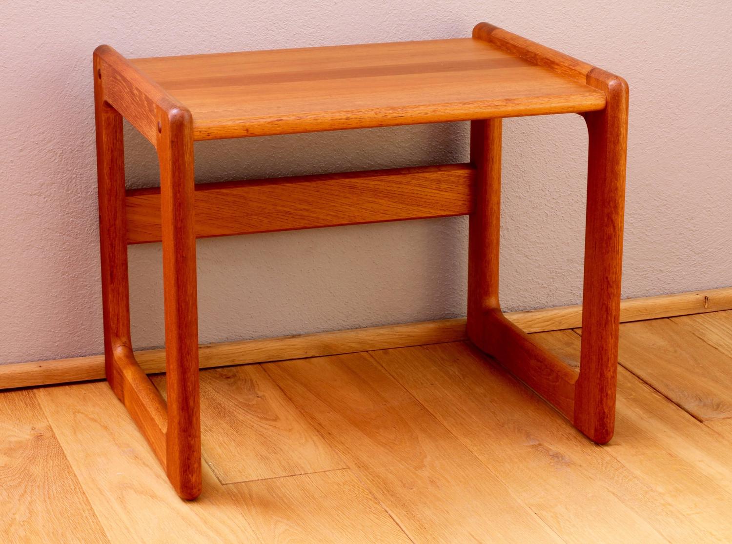 Vintage MidCentury Danish Solid Teak Side Table attributed to Dyrlund