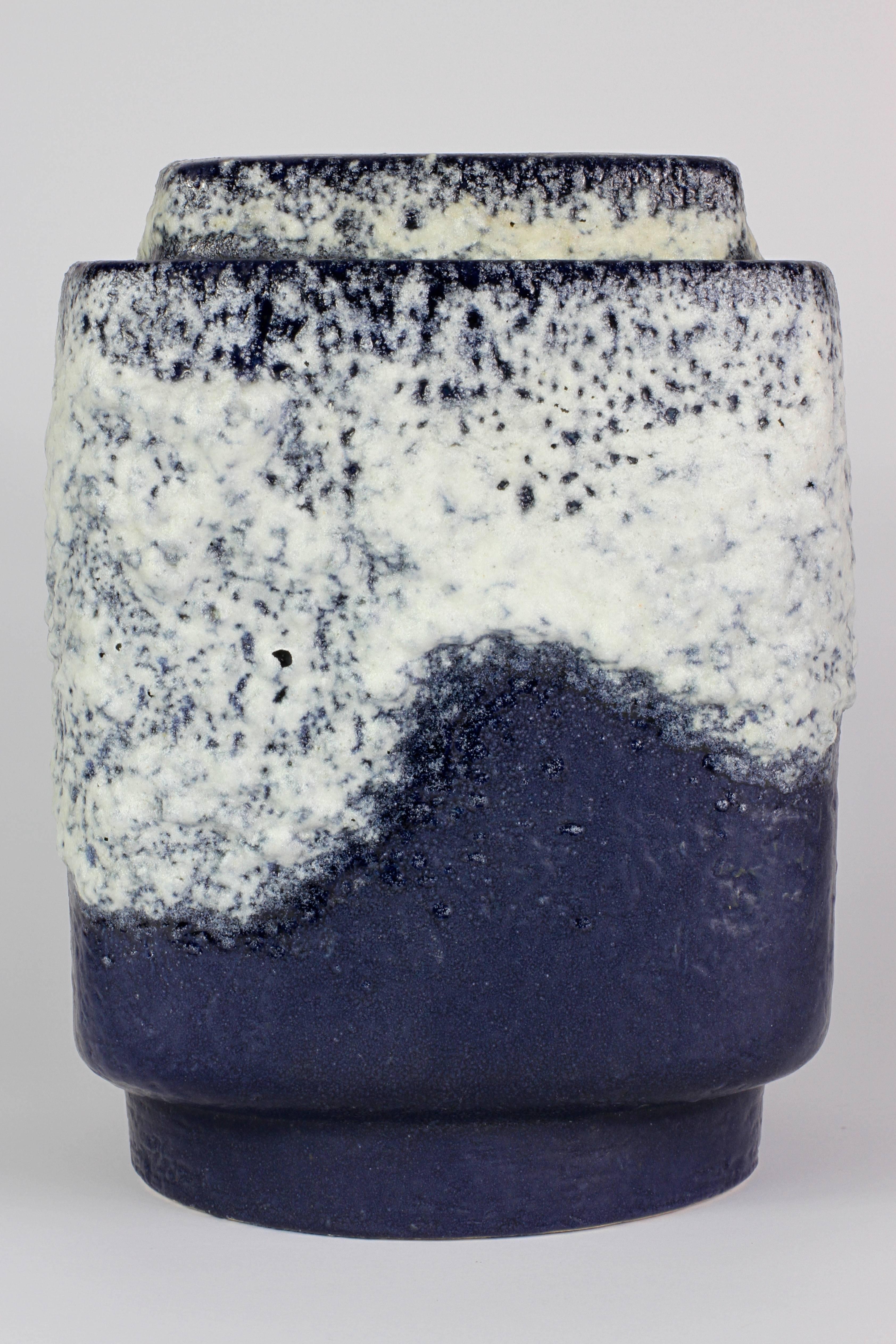 Beautiful vintage Mid-Century vase by Dümler & Breiden Pottery, West Germany, circa 1960. 

The blue and white colours of the glazes are strikingly reminiscent of 