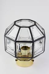 One of  Five Iron, Clear Glass & Brass Flush Mount Lights by Limburg, circa 1965