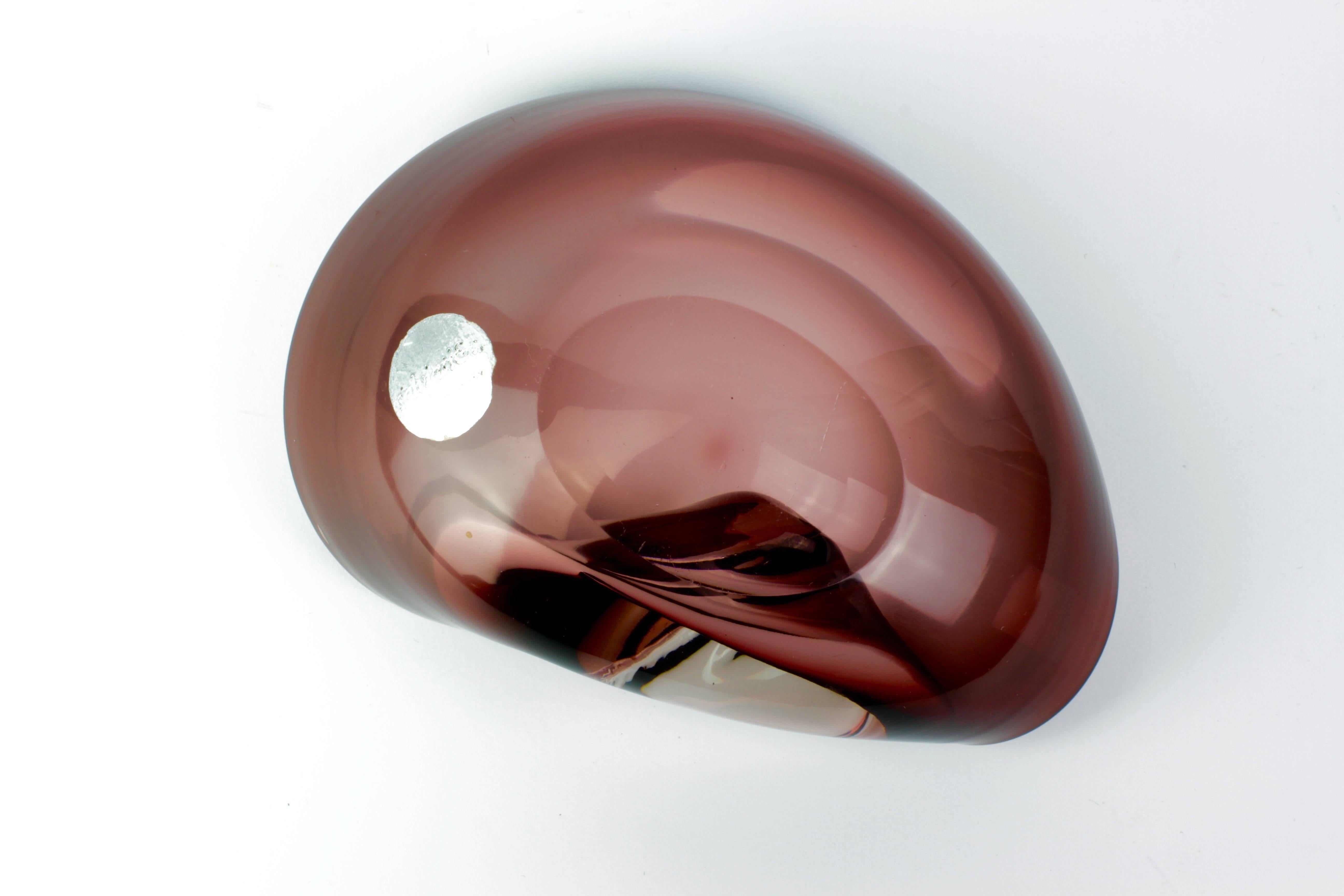Mid-Century Modern 1950s Mid-Century Salviati & Co Murano Violet Pink Sea Shell Shaped Glass Bowl