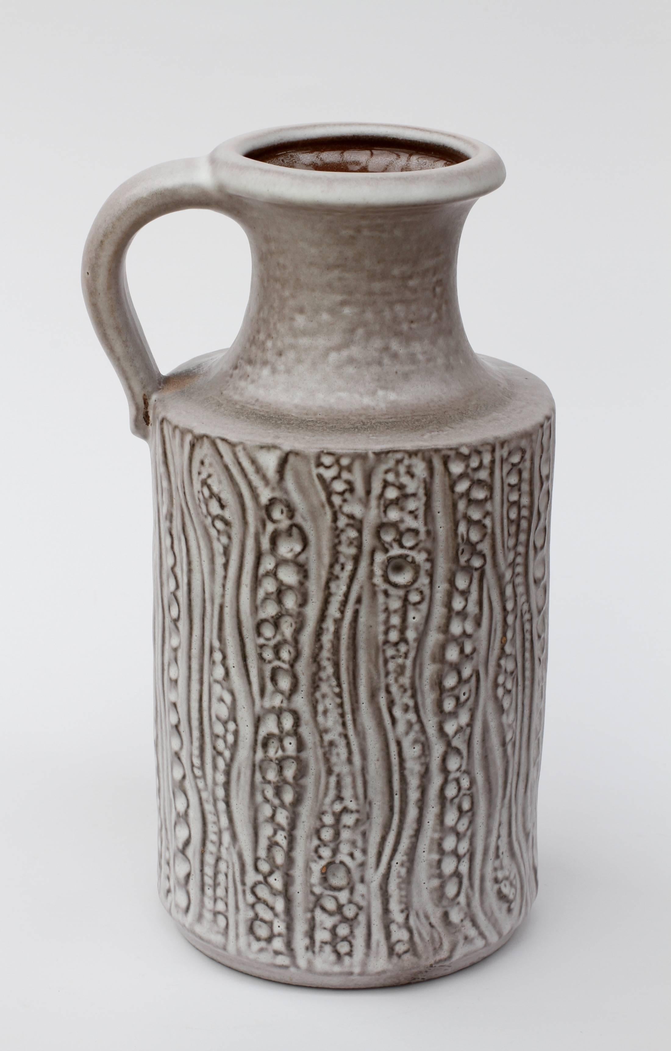 Turned Midcentury Pair of West German Grey Reptile Vases by Dieter Peter for Carstens