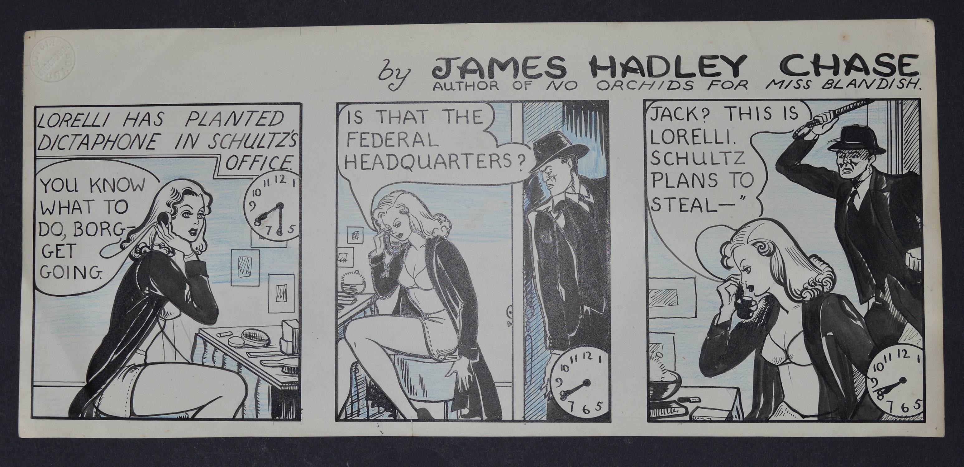 Mid-Century Modern Original Artwork for a Detective Newspaper Strip, 1940s