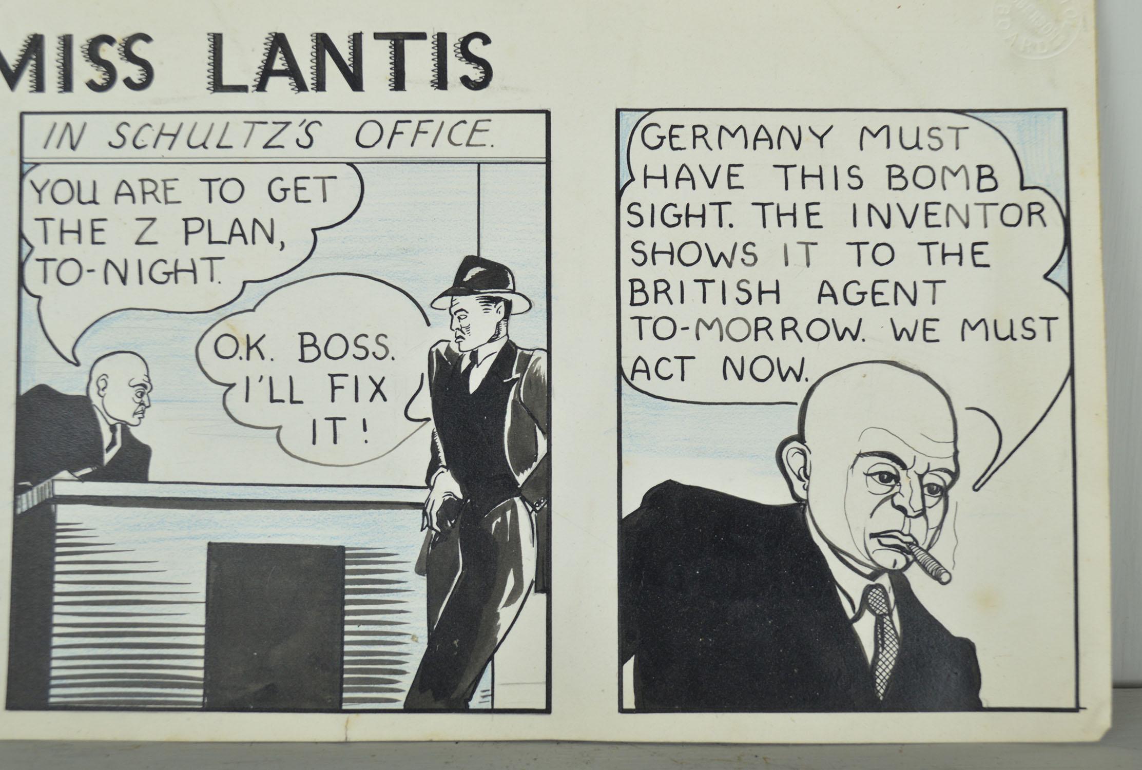 Original Artwork for a Detective Newspaper Strip, 1940s In Good Condition In St Annes, Lancashire