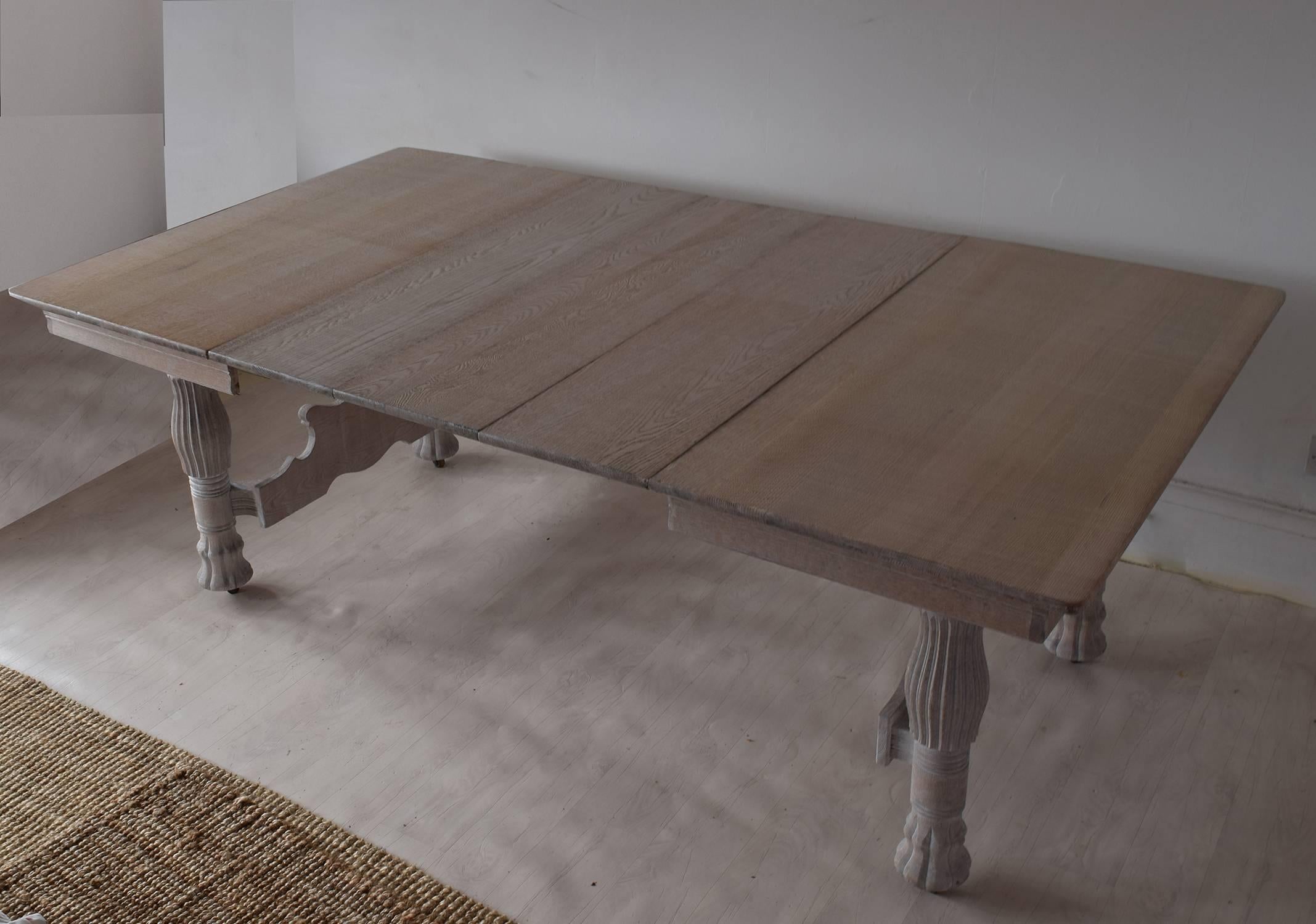 Limed Scottish Baronial Dining Table, circa 1910