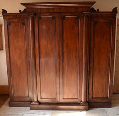 Magnificent Greek Revival Mahogany Wardrobe, English, ca. 1835
