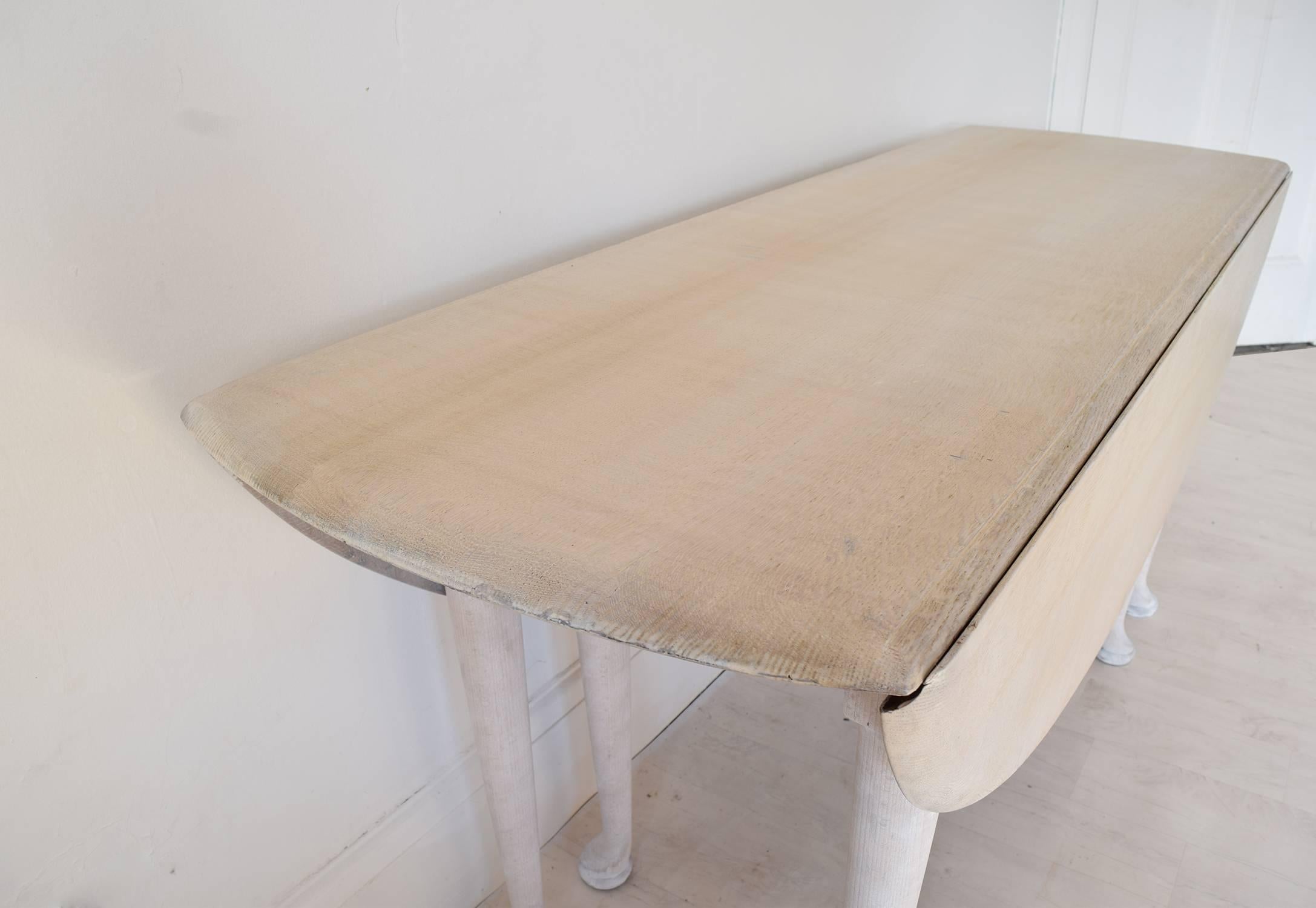 Limed Large Gustavian Style Dining Table, English, circa 1920