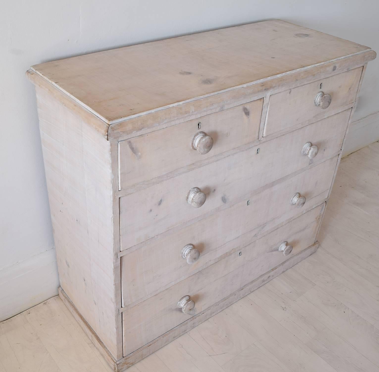 Limed Gustavian Style Painted Chest of Drawers, English, 19th Century
