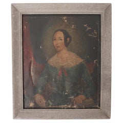 Primitive Portrait of a Girl, English, Early 19th Century