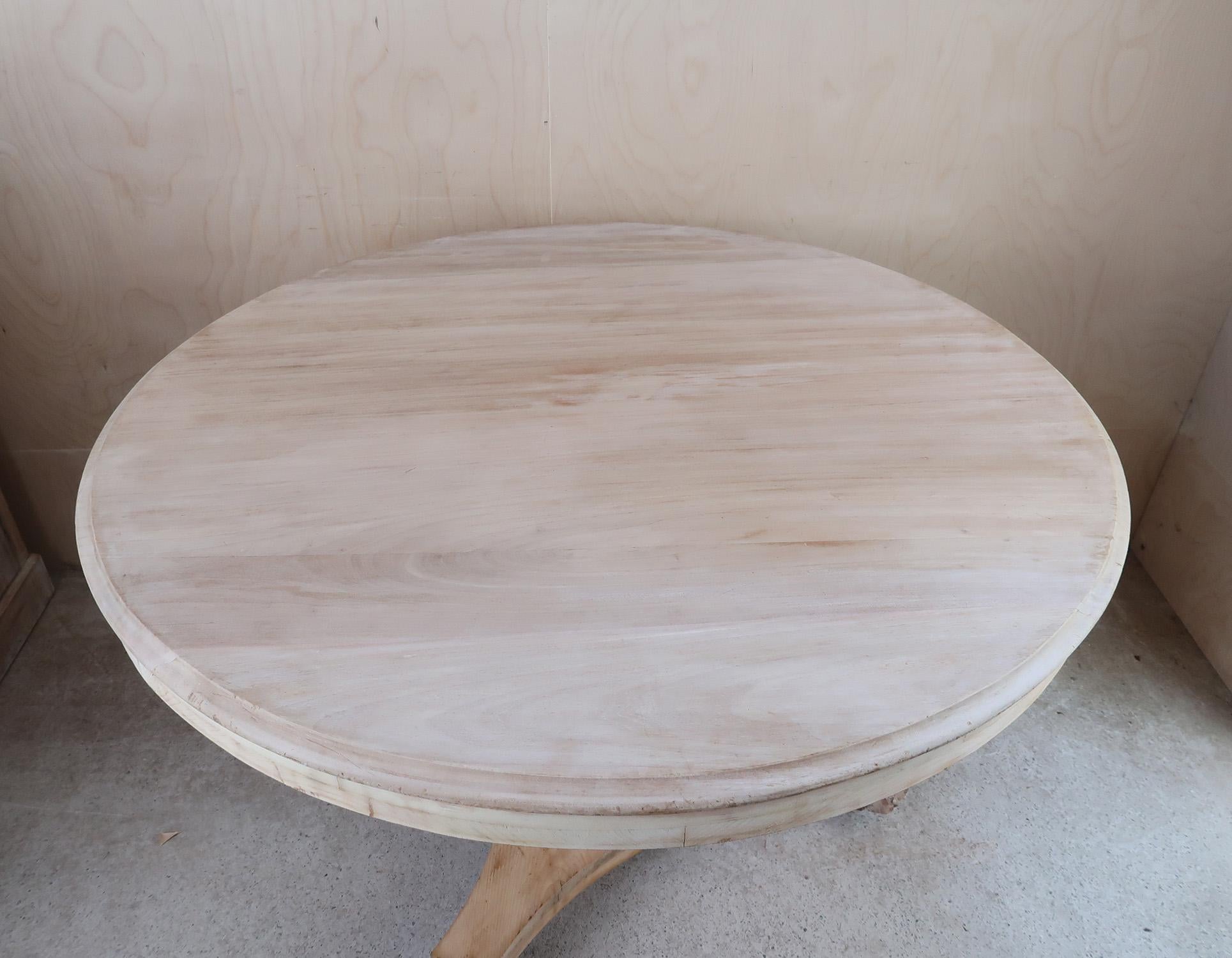 Wood Small Antique Palladian Style Round Bleached Table, English, C.1835 For Sale