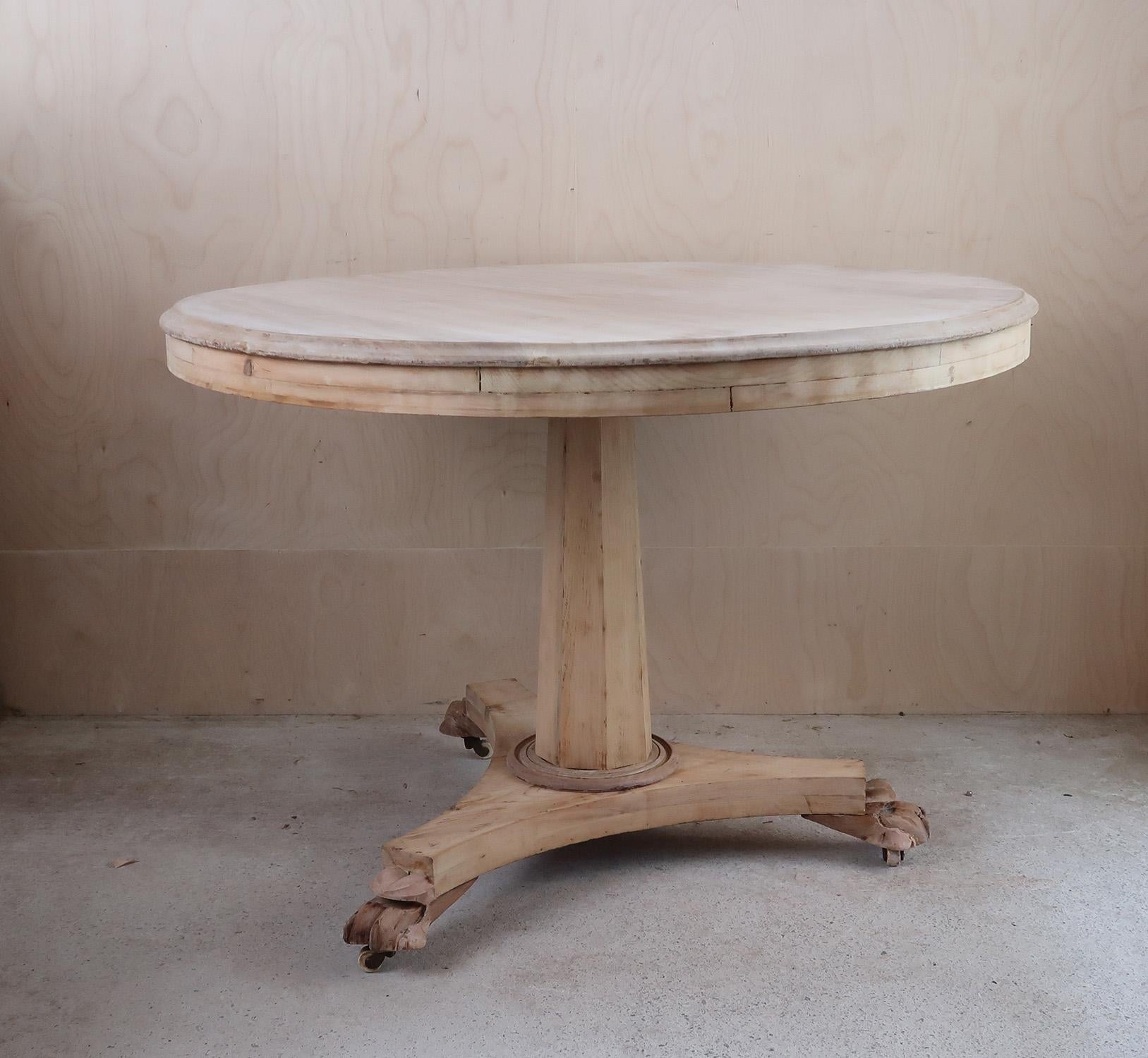 Small Antique Palladian Style Round Bleached Table, English, C.1835 For Sale 4