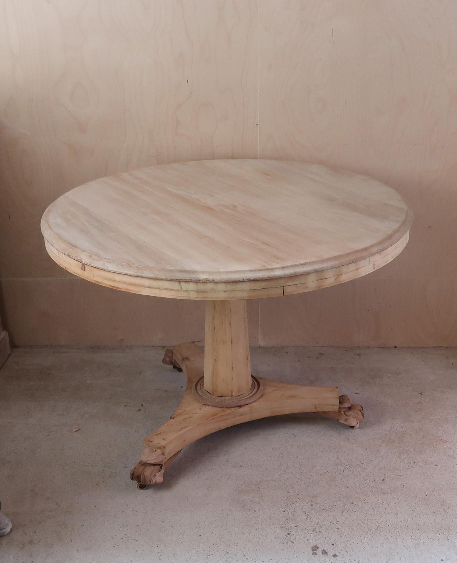 Small Antique Palladian Style Round Bleached Table, English, C.1835 For Sale 6