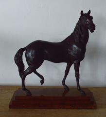 Antique Equestrian Bronze Style Figure, French, 19th Century