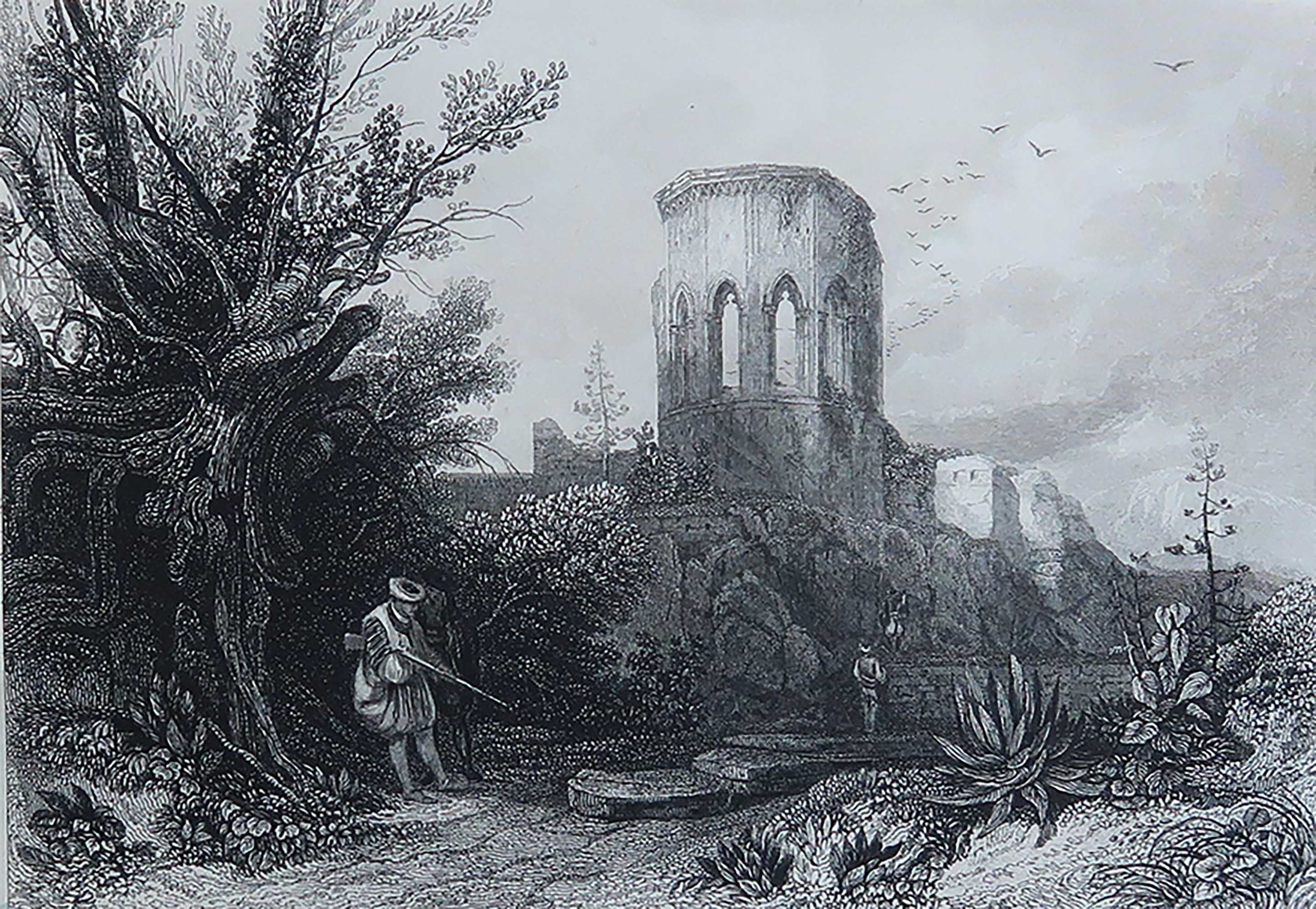 Gravure antique originale représentant l'ancienne Samarie, d'après David Roberts. C.1850