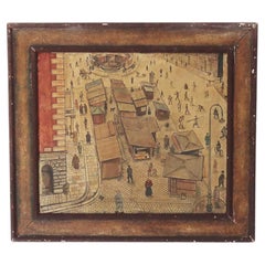 Primitive Painting of Hoher Markt, Vienna. Signed Krämer. 1930's.