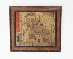 Primitive Painting of Hoher Markt, Vienna. Signed Krämer. 1930's.