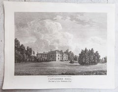 Set of 6 Original Antique Prints of English Country Houses and Gardens, C.1790