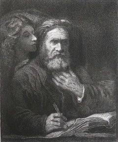 Large Original Antique Print After Rembrandt, C.1860