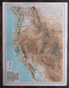 Large Vintage Maps of the United States, in 3 Sections, 1920