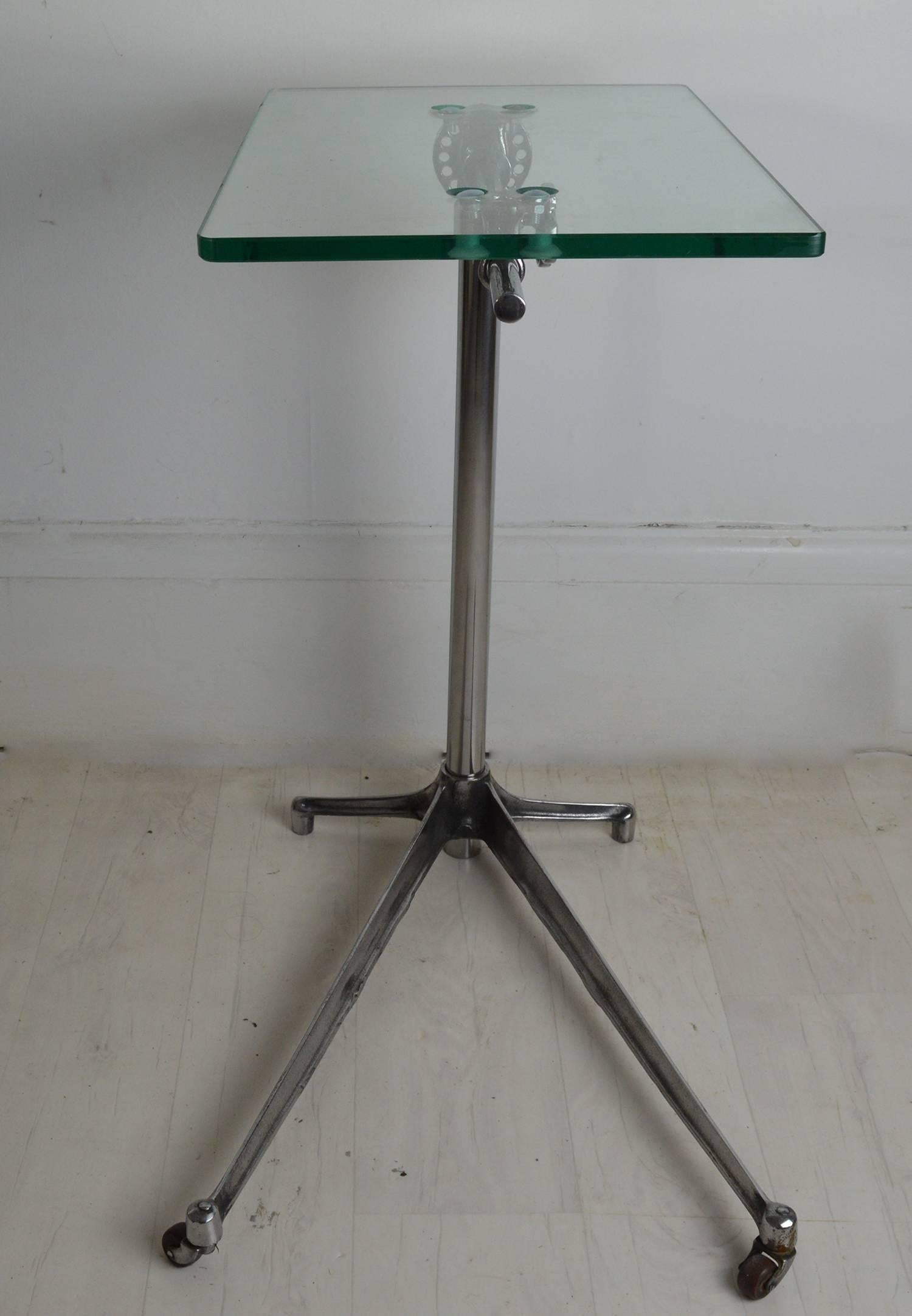 Industrial Pair of Vintage Polished Metal Side Tables, English, circa 1940