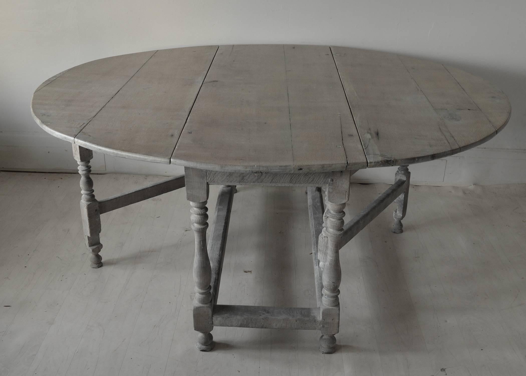 limed oak round dining table