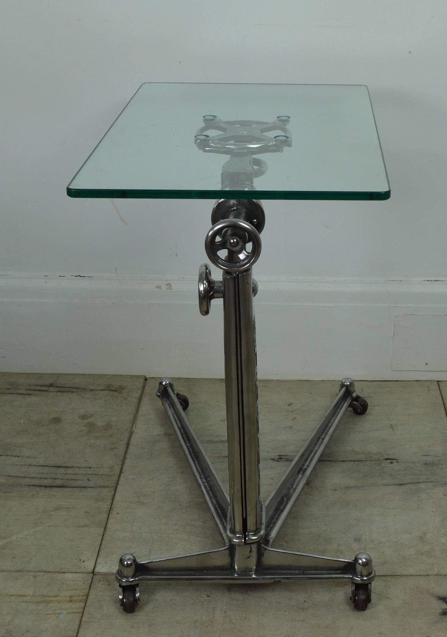 Vintage Industrial Adjustable Work Table. English, 1920s In Good Condition In St Annes, Lancashire